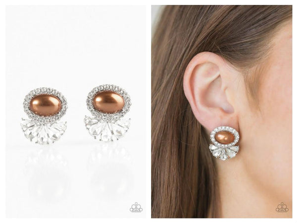 Happily Ever After-Glow - Brown Post Earring