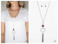 Bold Balancing Act - Brown Necklace