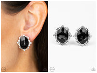 Regally Radiant - Black Clip-on Earring