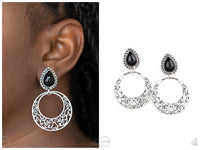 Exotic Escape - Black Clip-on Earring