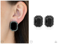 Glitter Enthusiast - Black Clip-on Earring