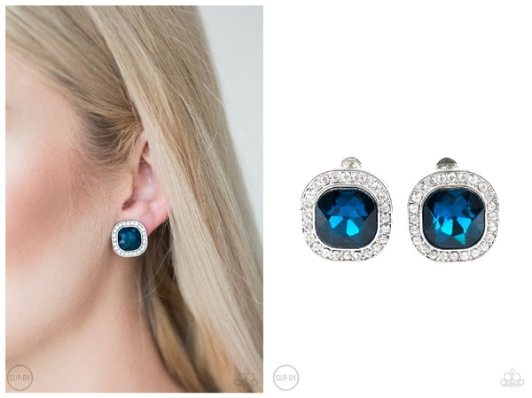 The Fame Game - Blue Clip-on Earring