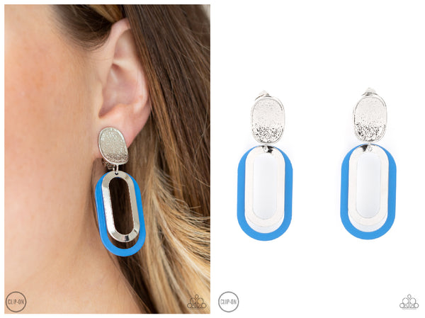 Melrose Mystery - Blue Clip-on Earring