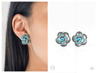 Garden Glitter - Blue Clip-on Earring