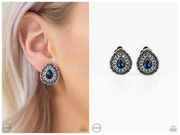 High-Class Celebrity - Blue Clip-on Earring