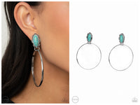 At Long LASSO - Blue Clip-on Earring