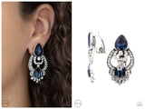 Glamour Gauntlet - Blue Clip-on Earring