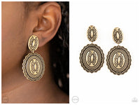 Ageless Artifact - Brass Clip-on Earring