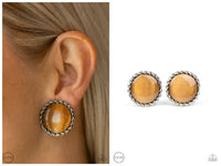 Get Up and GLOW - Brown Clip-on Earring