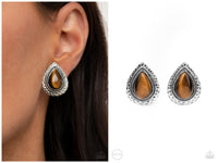 Desert Glow - Brown Clip-on Earring