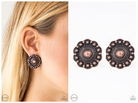 Foxy Flower Gardens - Copper Clip-on Earring