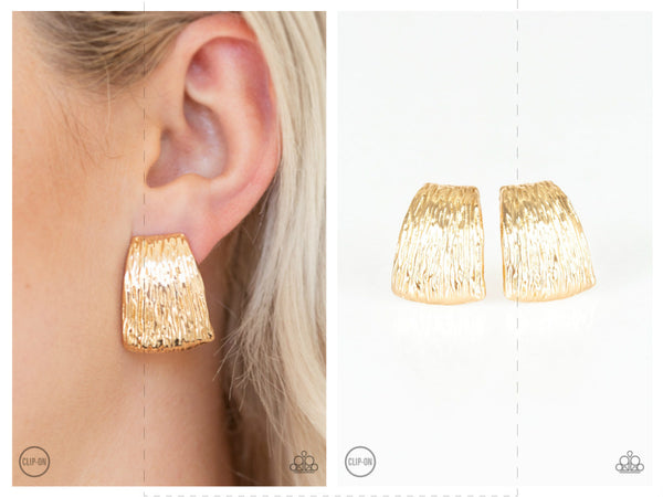 Superstar Shimmer - Gold Clip-on Earring