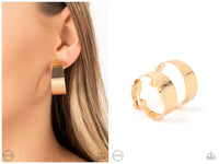 Versatile Velocity - Gold Clip-on Earring