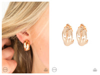 Dining Out - Gold Clip-on Earring