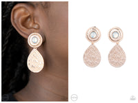 Emblazoned Edge - Rose Gold Clip-on Earring