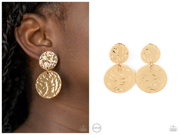 Relic Ripple - Gold Clip-on Earring