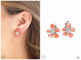 Island Iris - Orange Clip-on Earring