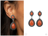 Carefree Clairvoyance - Orange Clip-on Earring