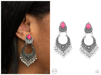 Summery Gardens - Pink Clip-on Earring