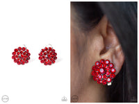 Glammed Out - Red Clip-on Earring