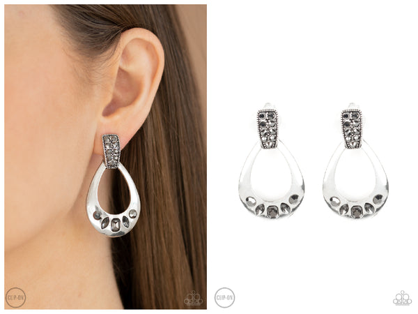 Broker Babe - Silver Clip-on Earring