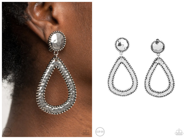 Beyond The Borders - Silver Clip-on Earring