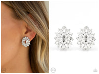 Brighten The Moment - White Clip-on Earring