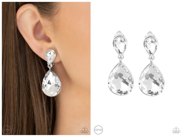 Aim For The MEGASTARS - White Clip-on Earring