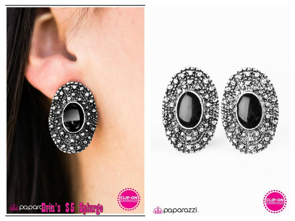 Cherished Moments - Black Clip-on Earring