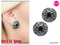 Race To Space - Black Clip-on Earring