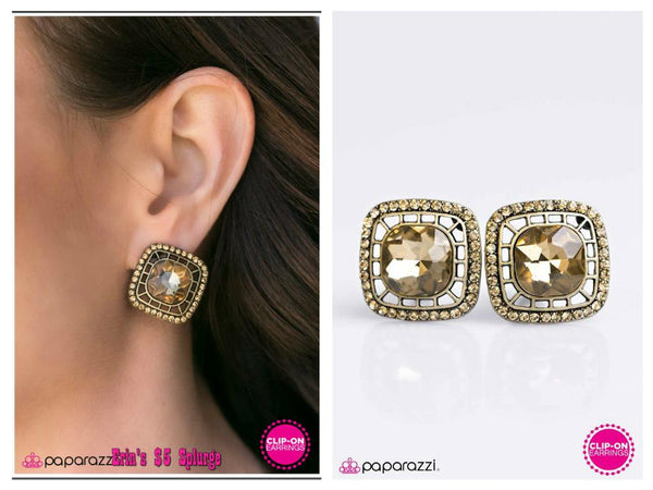 Sparkle Quest - Brass Clip-on Earring