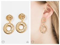 Sophisticated Shimmer - Gold Clip-on Earring