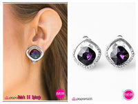 Flirtatious Flirt - Purple Clip-on Earring