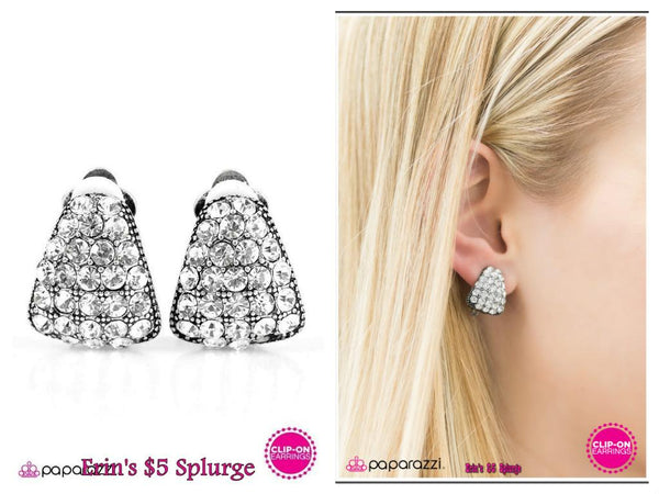 Award Show - White Clip-on Earring