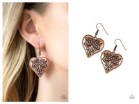 Western Heart - Copper Earring