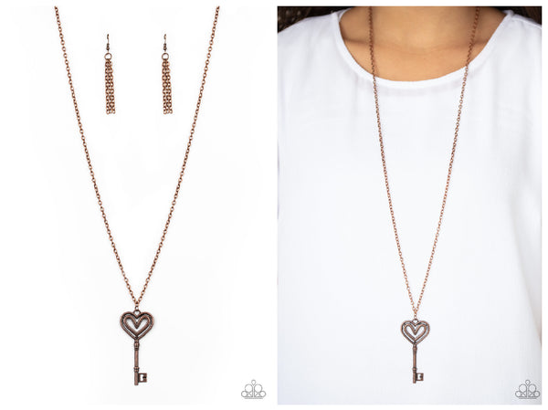 Unlock My Heart - Copper Necklace