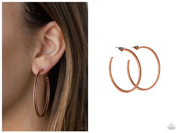 Texture Tempo - Copper Hoop Earring