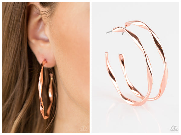 Plot Twist - Copper Hoop Earring