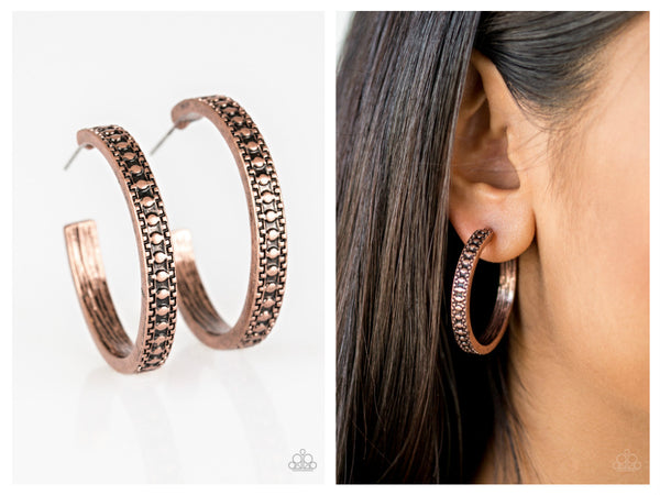 Playfully Peruvian - Copper Hoop Earring