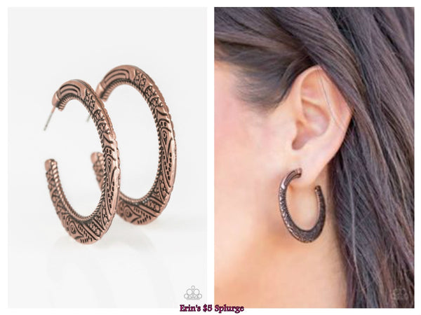 New Zealand Native - Copper Hoop Earring