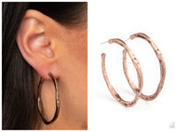 Asymmetrical Attitude - Copper Hoop Earring