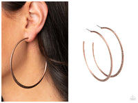 Flat Spin - Copper Hoop Earring