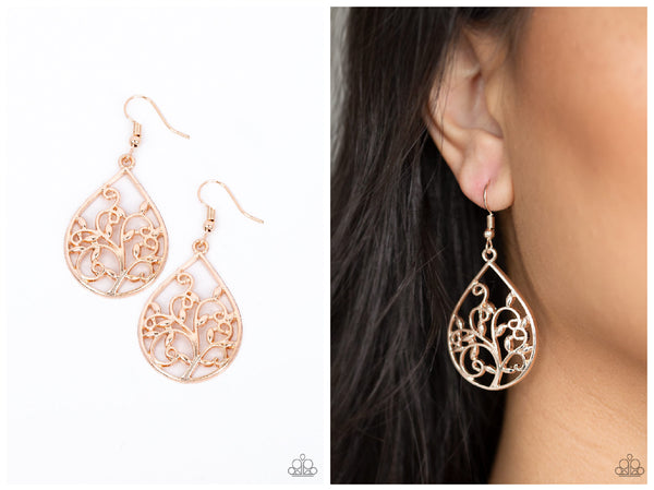 Gold Rose Floral Gold Earring