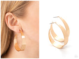 Flat Out Fashionable - Gold Hoop Earring