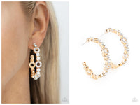 Swoon-Worthy Sparkle - Gold Hoop Earring