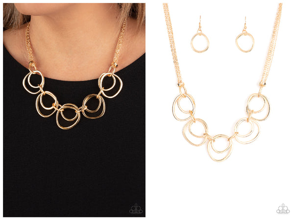 Asymmetrical Adornment - Gold Necklace