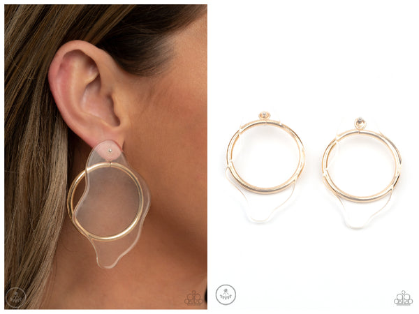 Clear The Way! - Gold Post Earring