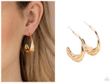 Modern Meltdown - Gold Hoop Earring