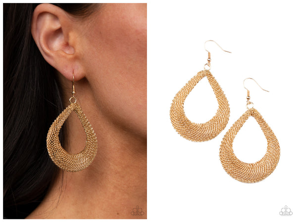 A Hot MESH - Gold Earring