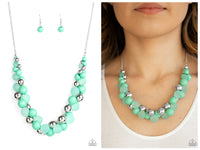 Bubbly Brilliance - Green Necklace